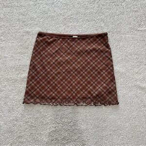 Plaid Brown Skirt